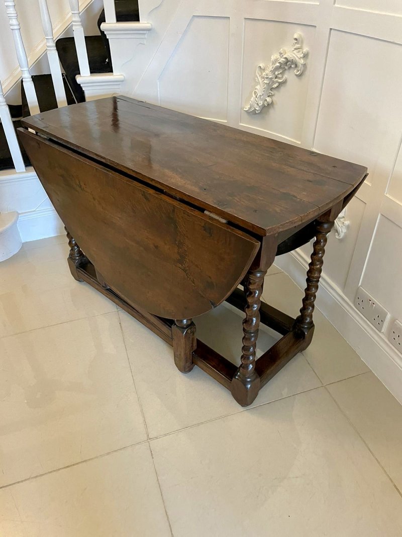 Antique 17th Century Oak Gateleg Table - Image 4